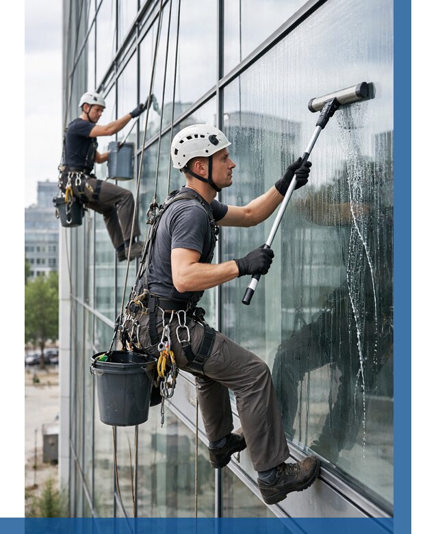 Мойка витражей альпинистами в Шадринске от 724 р. под ключ|ВЫСОТНИК-Шдр