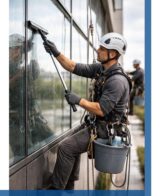 Мойка стеклянных фасадов в Шадринске от 207 р. | ВЫСОТНИК-Шдр