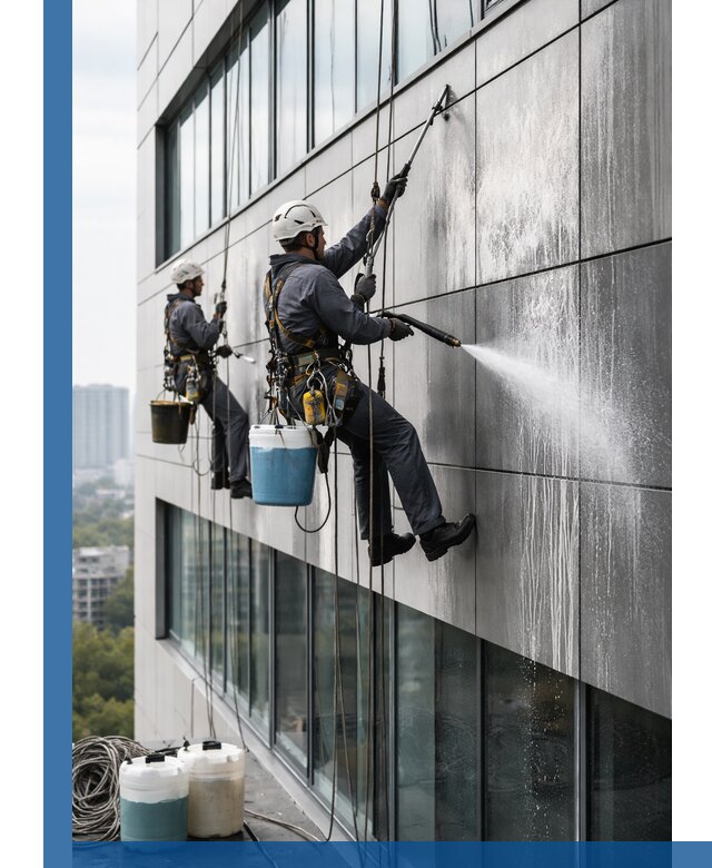 Профессиональная мойка вентилируемых фасадов в Шадринске