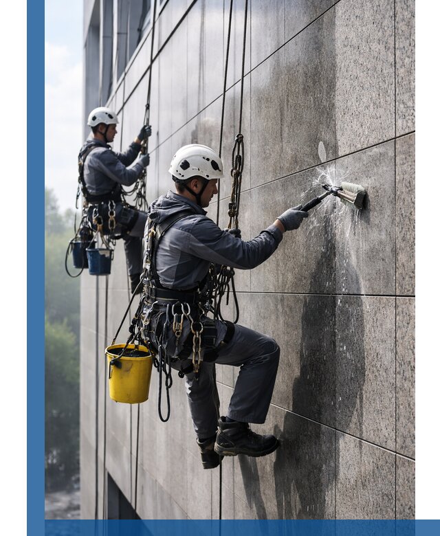 Профессиональная мойка фасада из керамогранита в Шадринске