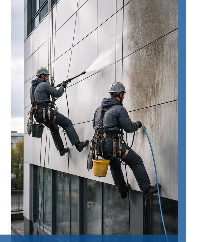 Мойка фасада из композита в Шадринске по цене от 310 р. | ВЫСОТНИК-Шдр