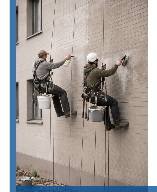 Удаление высолов с фасада зданий в Шадринске без повреждений и следов