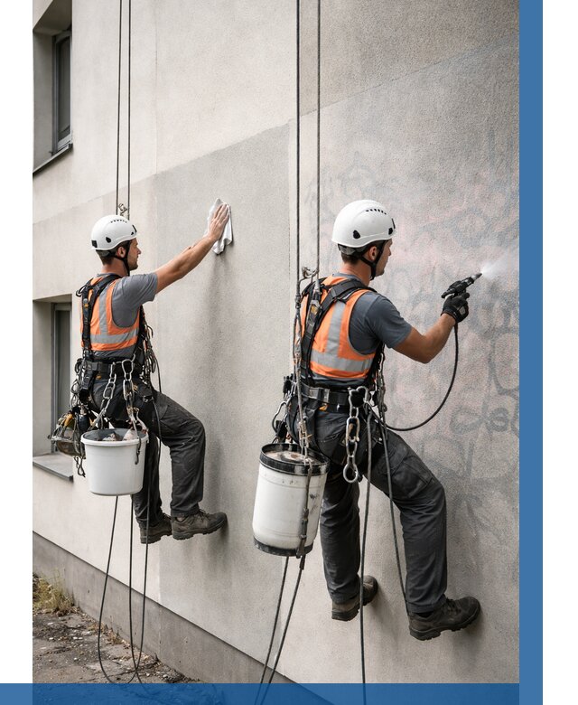 Антиграффити покрытие фасада в Шадринске от 620 р. | ВЫСОТНИК-Шдр