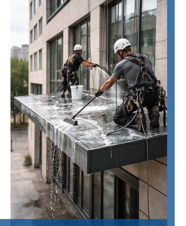 Мойка козырьков и навесов в Шадринске от 3619 р. | ВЫСОТНИК-Шдр