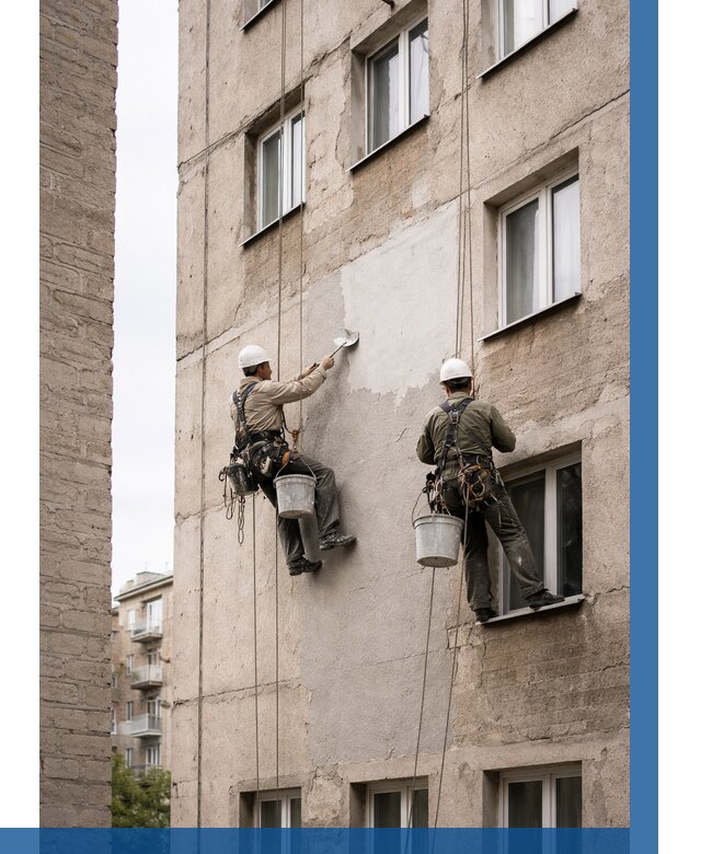 Косметический ремонт фасада в Шадринске от 1138 р. | ВЫСОТНИК-Шдр