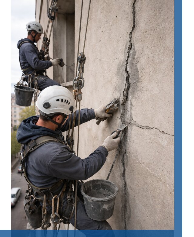 Заделка трещин на фасаде в Шадринске от 931 р. | ВЫСОТНИК-Шдр