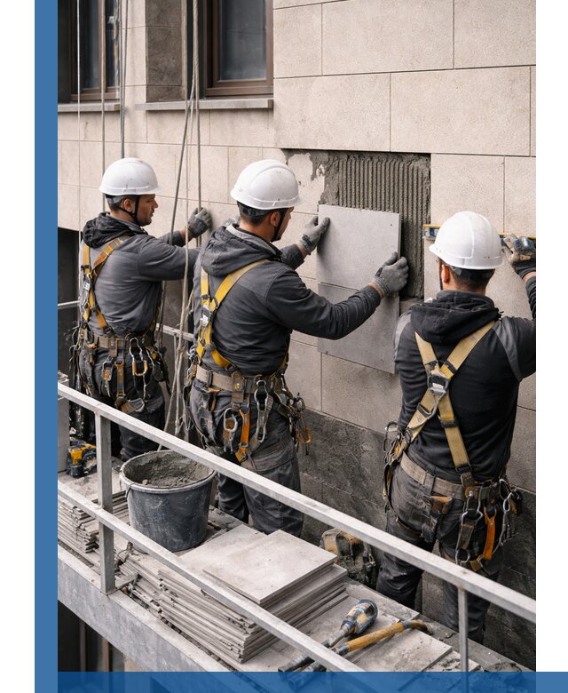 Ремонт облицовки фасада плиткой в Шадринске с гарантией