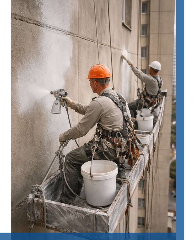 Грунтовка фасада на высоте в Шадринске от 124 р. | ВЫСОТНИК-Шдр