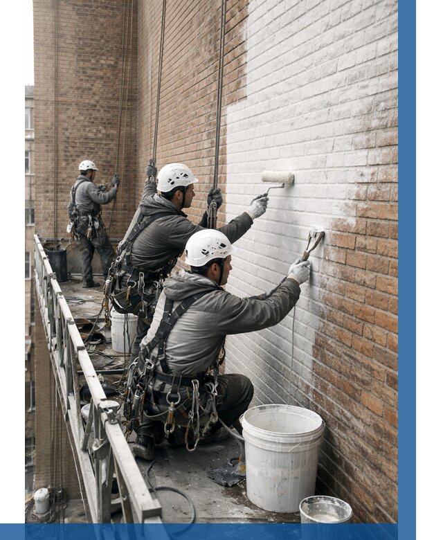 Покраска кирпичного фасада в Шадринске от 362 р. | ВЫСОТНИК-Шдр