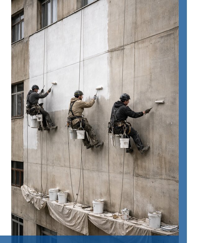 Покраска бетонного фасада в Шадринске от 362 р за м2 | ВЫСОТНИК-Шдр