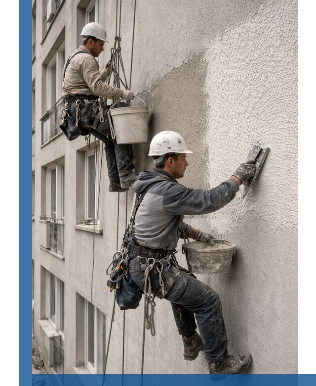 Нанесение декоративной штукатурки короед на фасад в Шадринске