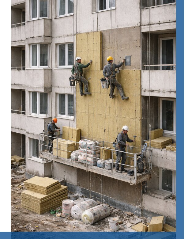 Утепление фасада минватой в Шадринске от 1551 р. | ВЫСОТНИК-Шдр