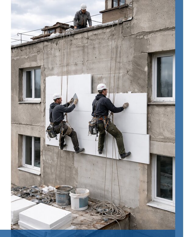 Утепление фасада пенополистиролом в Шадринске от 1861 р. | ВЫСОТНИК-Шдр