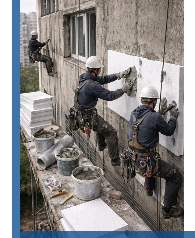 Утепление фасада пенополистиролом в Шадринске под ключ