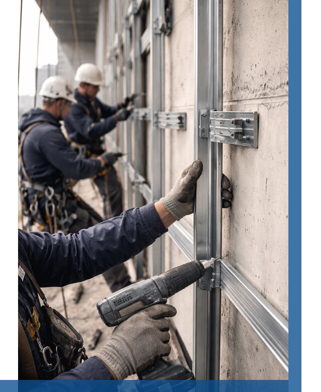 Монтаж подсистемы вентфасада в Шадринске от 879 р. | ВЫСОТНИК-Шдр