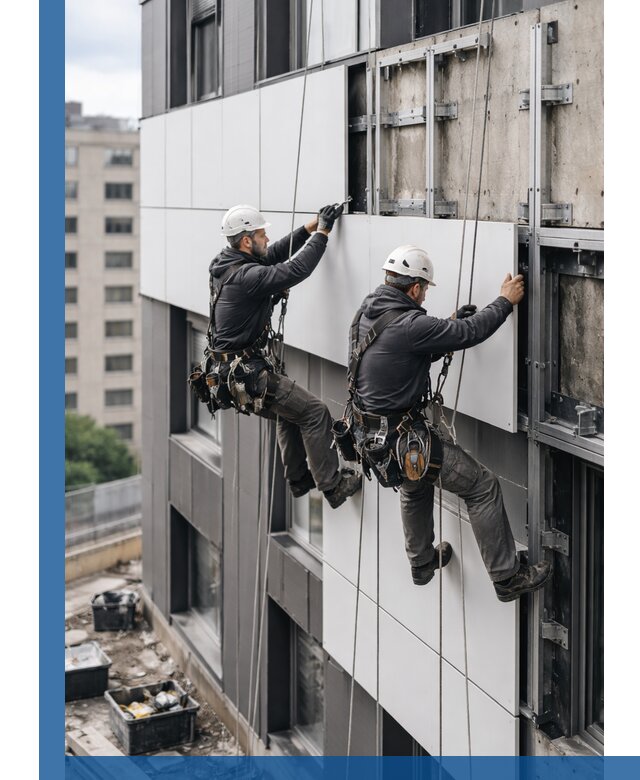 Монтаж композитных панелей фасада в Шадринске под ключ