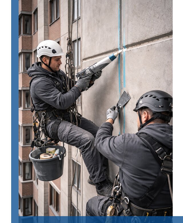 Вторичная герметизация швов фасада и кровли в Шадринске