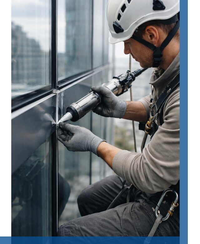 Герметизация стыков витража в Шадринске от 1241 р. | ВЫСОТНИК-Шдр