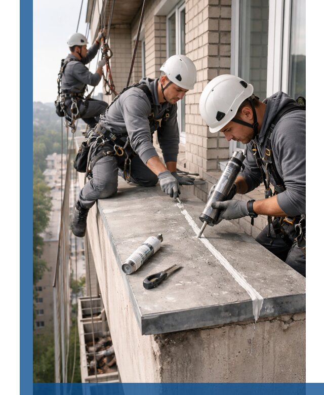 Герметизация балконного козырька в Шадринске профессионально