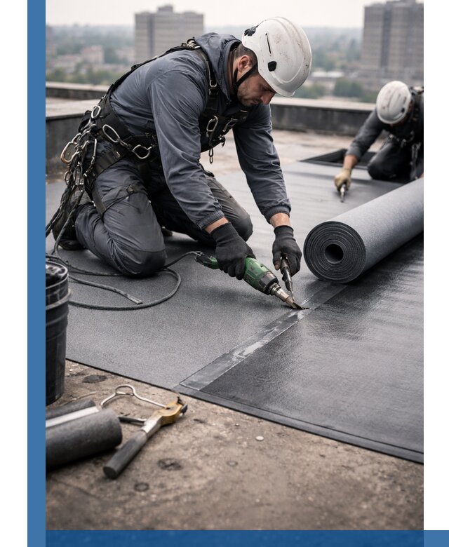 Ремонт мягкой кровли в Шадринске с выездом промальпинистов