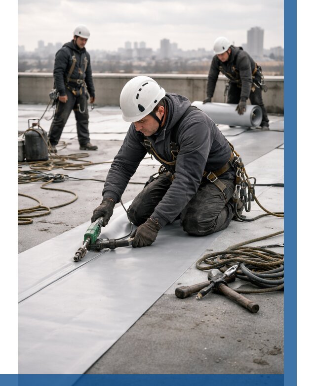 Ремонт мембранной кровли в Шадринске от 1861 р./м2 | ВЫСОТНИК-Шдр