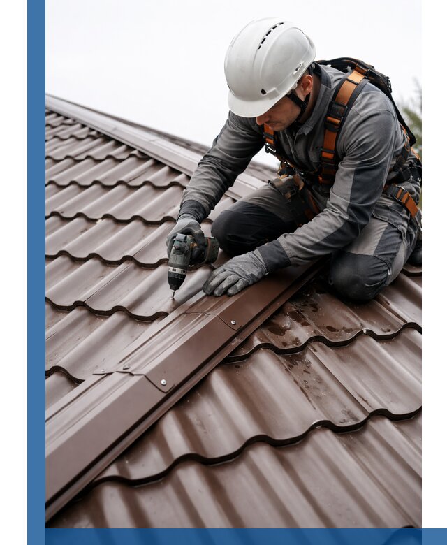 Ремонт металлочерепицы на крыше в Шадринске профессионально