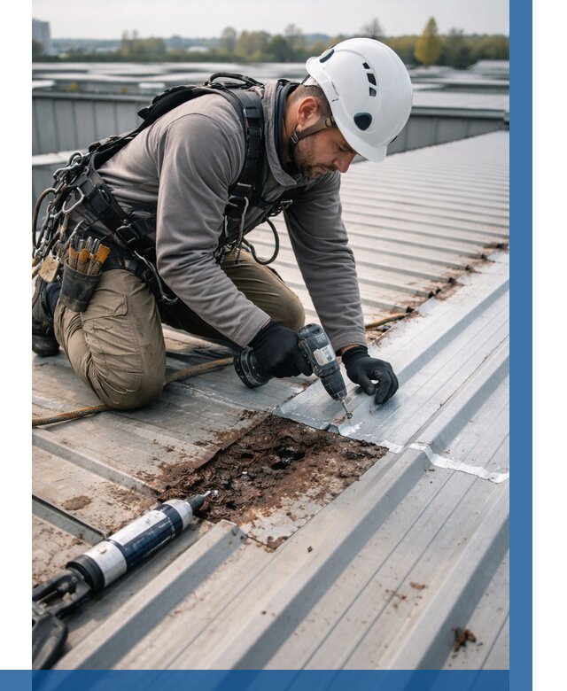 Ремонт профнастила на кровле в Шадринске от 724 р. | ВЫСОТНИК-Шдр