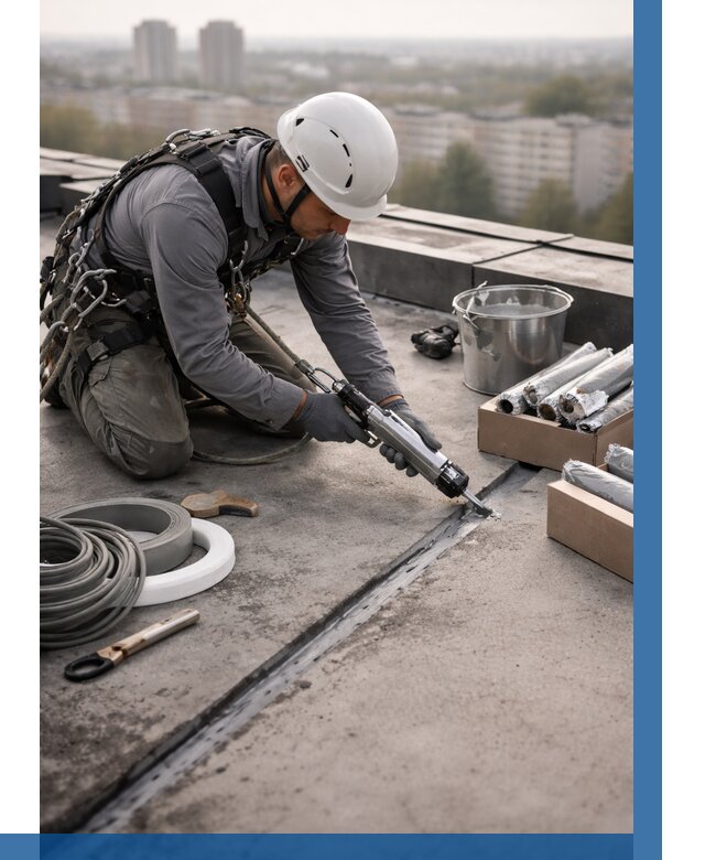 Герметизация швов кровли в Шадринске от 465 р./м2 | ВЫСОТНИК-Шдр