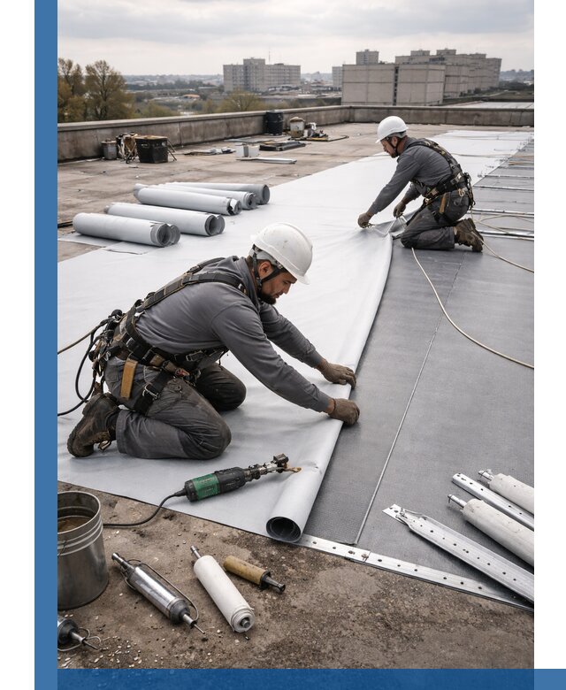 Монтаж мембранной кровли в Шадринске для промышленных зданий