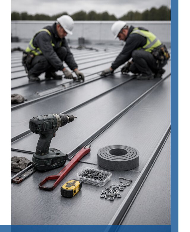 Монтаж фальцевой кровли в Шадринске от 1861 р. | ВЫСОТНИК-Шдр