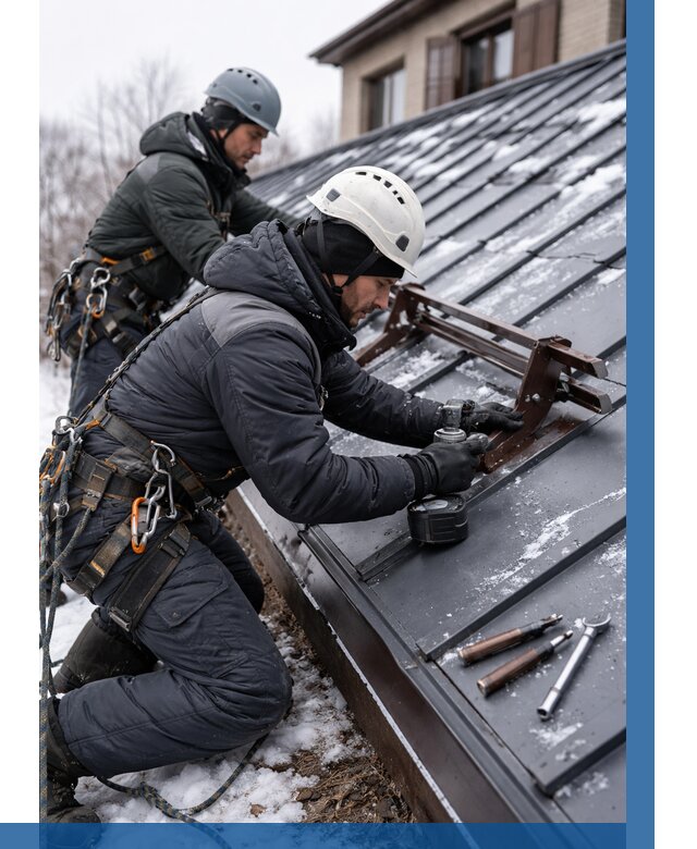 Монтаж снегозадержателей в Шадринске от 465 р. | ВЫСОТНИК-Шдр