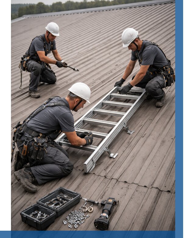 Монтаж кровельной лестницы в Шадринске от 4653 р. | ВЫСОТНИК-Шдр