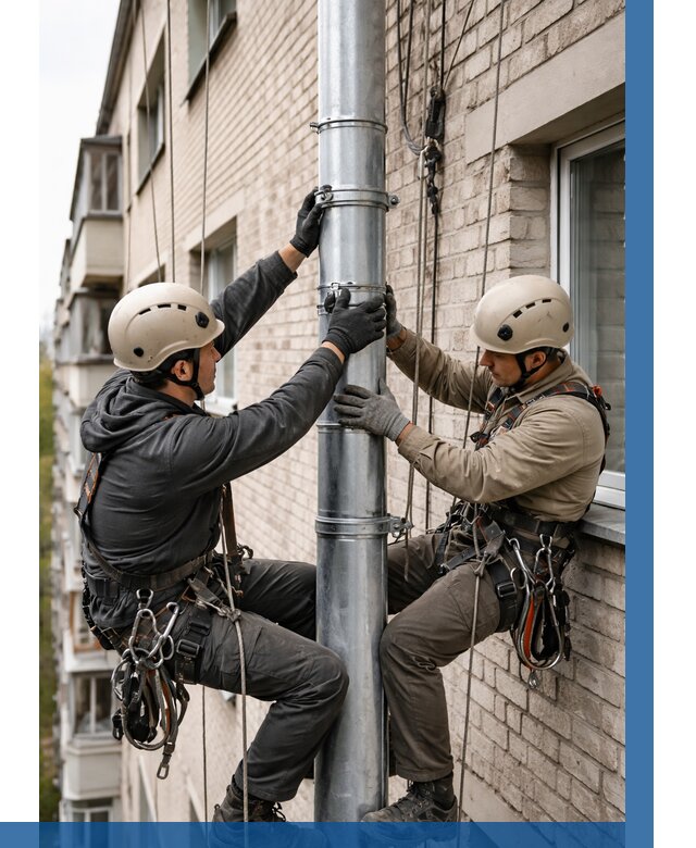 Замена водосточных труб в Шадринске от 6722 р. | ВЫСОТНИК-Шдр