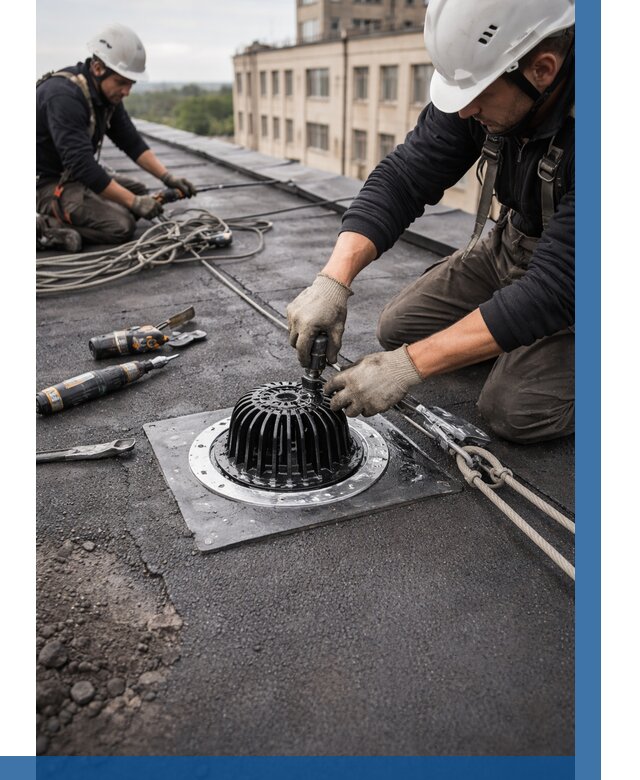 Установка водосточных воронок в Шадринске цена от 3619 р. | ВЫСОТНИК-Шдр