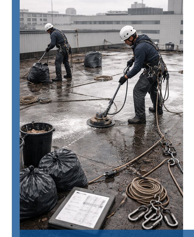 Плановая очистка кровли по графику в Шадринске для безопасности