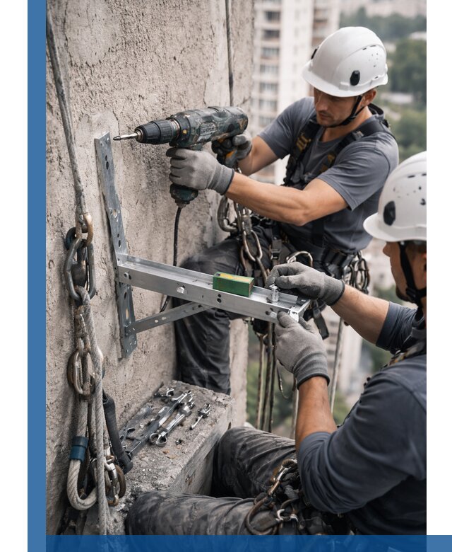 Установка кронштейнов кондиционера и крепежа в Шадринске