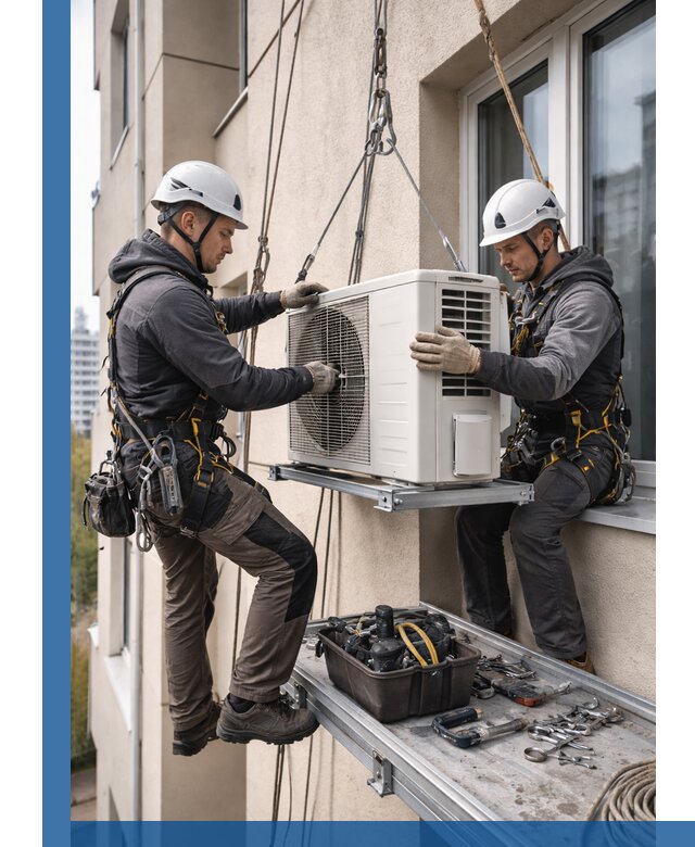 Перенос внешнего блока кондиционера в Шадринске с монтажом и крепежом