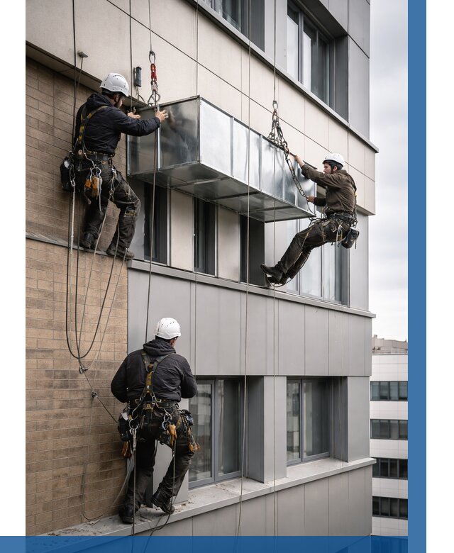 Монтаж воздуховодов на фасаде в Шадринске от 1551 р. | ВЫСОТНИК-Шдр