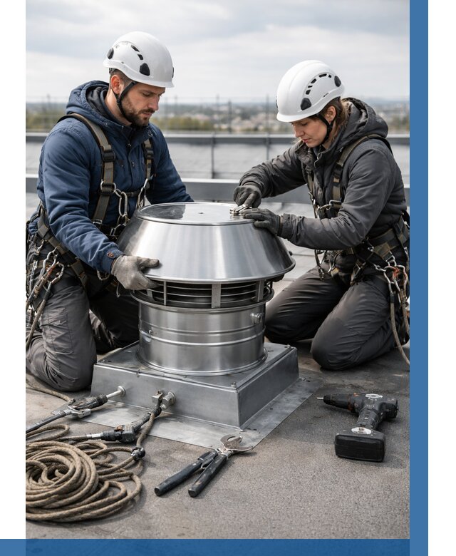 Установка дефлекторов на кровле в Шадринске от 4653 р. | ВЫСОТНИК-Шдр