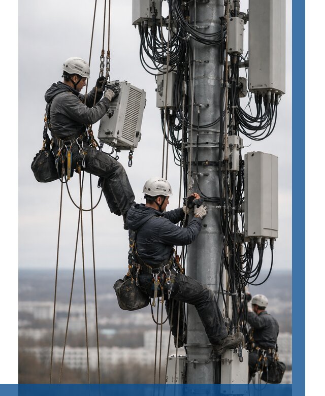 Монтаж оборудования связи на мачте в Шадринске от 7756 р. | ВЫСОТНИК-Шдр