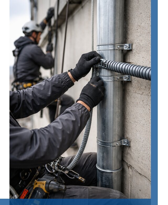 Монтаж гофры для кабеля в Шадринске от 310 р. | ВЫСОТНИК-Шдр