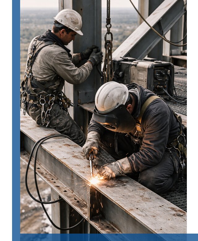 Высотные сварочные работы в Шадринске для промышленных объектов