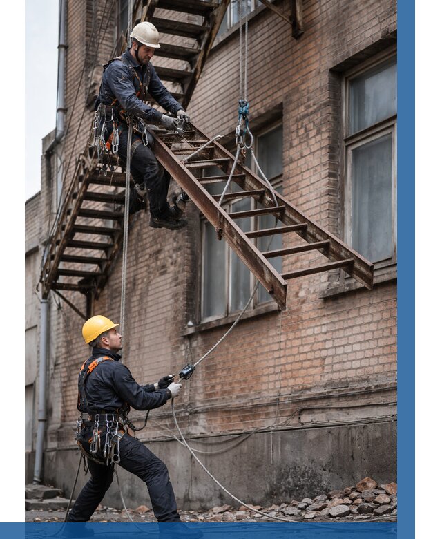 Демонтаж пожарной лестницы в Шадринске от 12409 р. | ВЫСОТНИК-Шдр