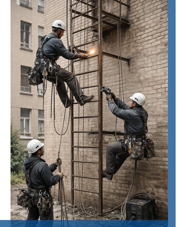 Ремонт пожарной лестницы в Шадринске от 7756 р. | ВЫСОТНИК-Шдр