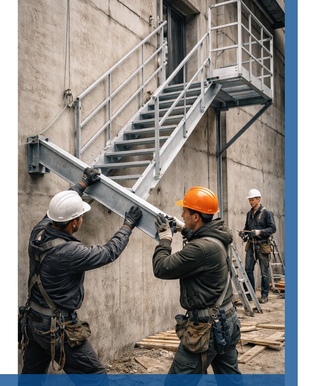 Монтаж металлических лестниц в Шадринске от 15512 р. | ВЫСОТНИК-Шдр