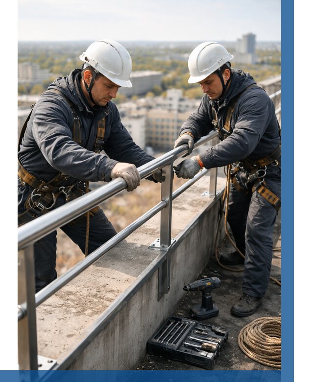 Монтаж перил на высоте в Шадринске от 2585 р. | ВЫСОТНИК-Шдр