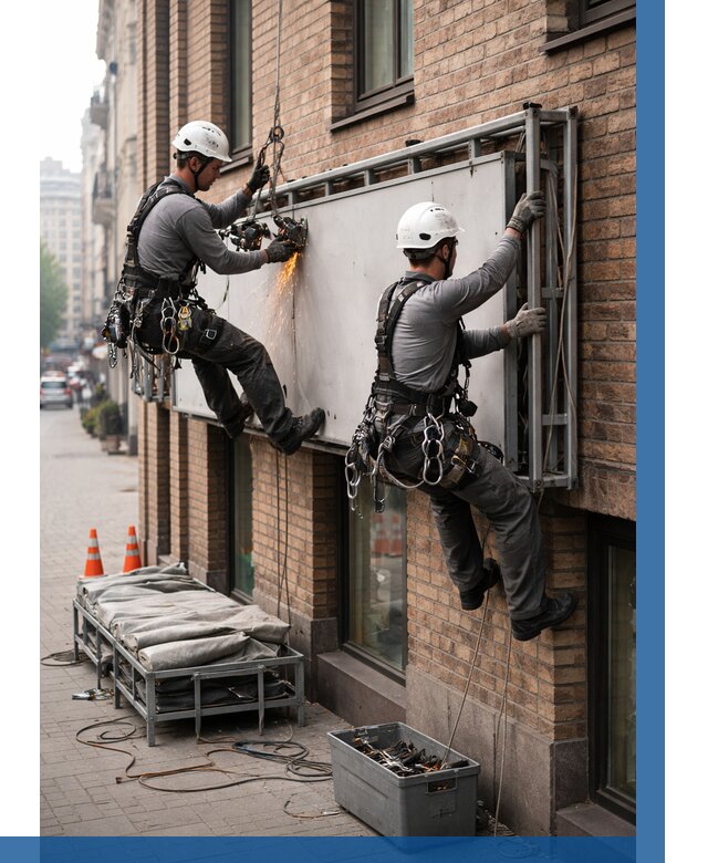 Демонтаж рекламной вывески в Шадринске от 6722 р. | ВЫСОТНИК-Шдр