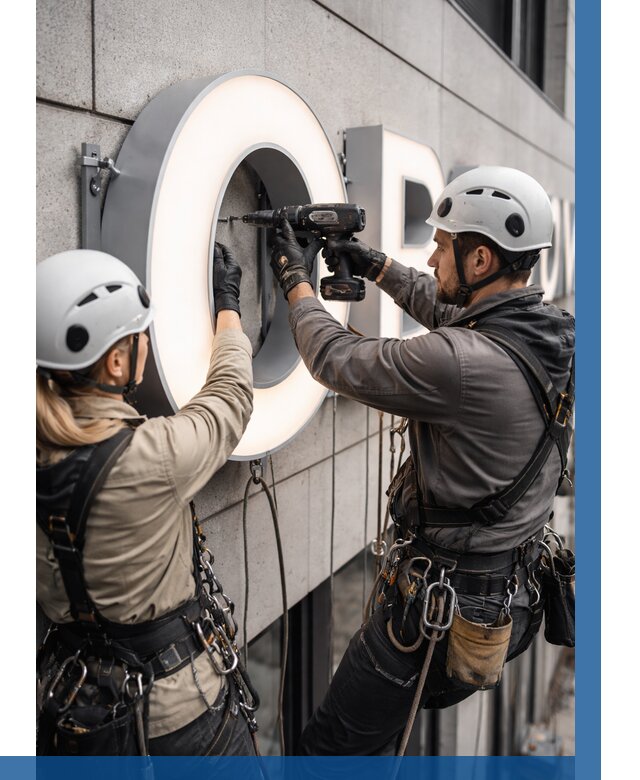 Монтаж световых букв в Шадринске от 3102 р. под ключ ВЫСОТНИК-Шдр