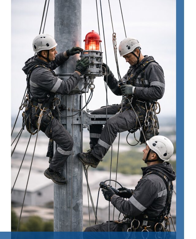 Монтаж заградительных огней в Шадринске от 8790 р. | ВЫСОТНИК-Шдр