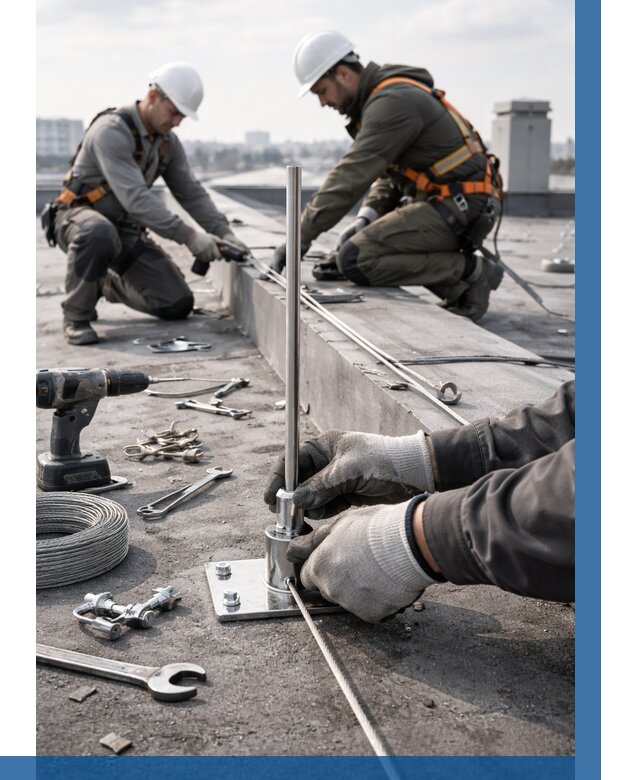 Монтаж молниезащиты на кровле в Шадринске цена от 25853 р. | ВЫСОТНИК-Шдр